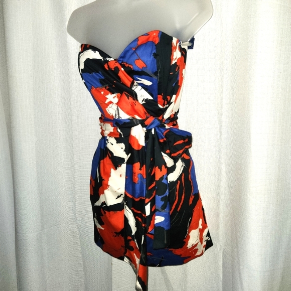 French Connection Strapless Mini Dress in Red, White, and Blue Size 4 - Picture 5 of 9
